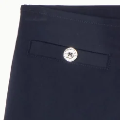 Jupe-short portefeuille en toile bleu marine pour fille