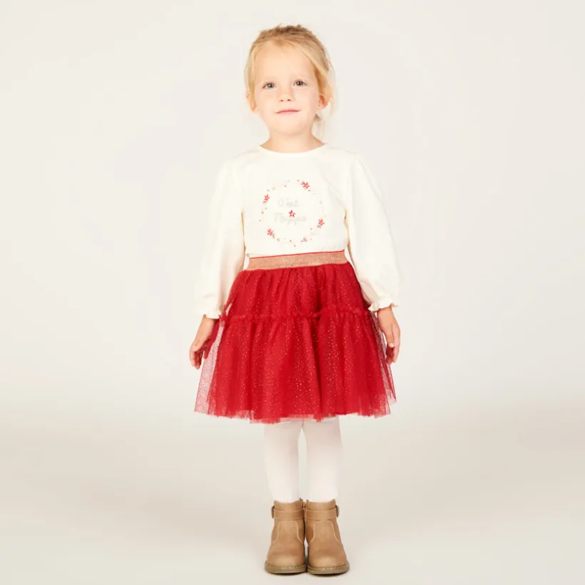 Jupe volantée en tulle pailleté pour bébé fille