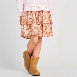 Jupe volantée imprimé floral pour fille