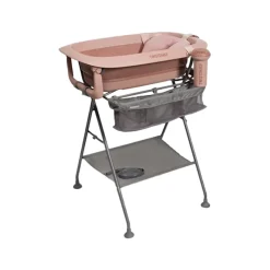 Kit de bain avec baignoire et support pliable - Rose