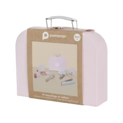 Kit de coiffure et de maquillage en bois rose