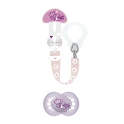 Kit sucette silicone Original 6M+ + attache-sucette réglable (modèle aléatoire)