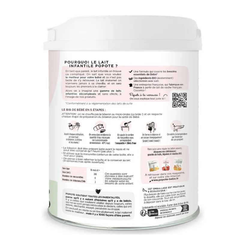 Lait en poudre 3ème âge Croissance bio 800 g
