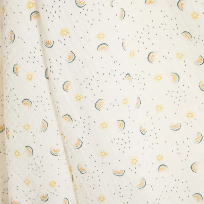 Lange en gaze de coton 100 x 100 cm imprimé arcs-en-ciel