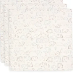 Lange Tetra gaze de coton Small - 70x70 cm - Elephant Tales - 3 pcs
