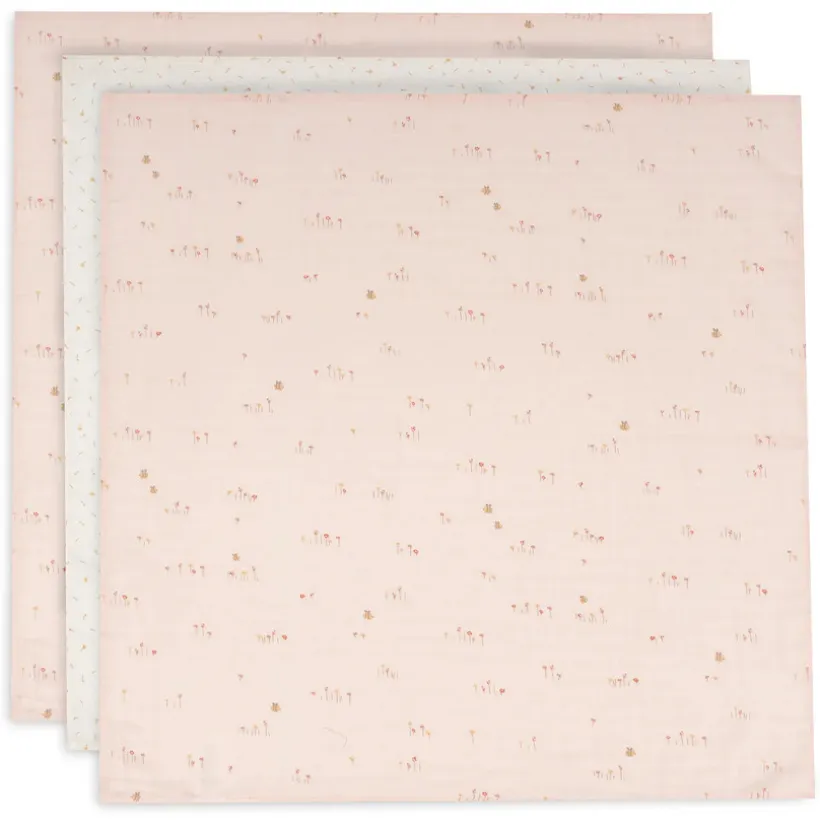 Lange tétra gaze de coton 70x70cm Pretty Picnic 3pcs