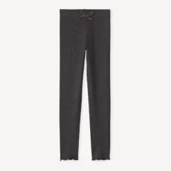 Legging côtelé uni à nœud pour fille