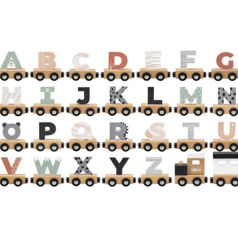 Lettre "G" en bois pour train coloré