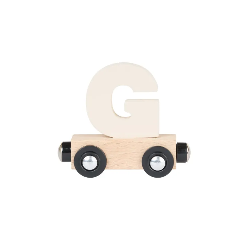 Lettre "G" wagon en bois - blanc