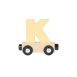 Lettre "K" wagon en bois - jaune
