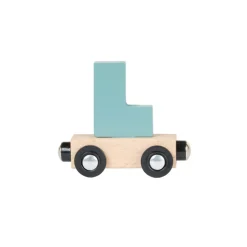 Lettre "L" wagon en bois - vert