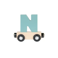 Lettre "N" wagon en bois - vert