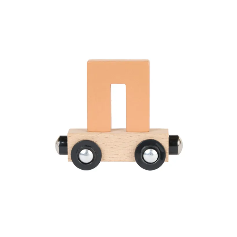 Lettre "PI" wagon en bois - marron