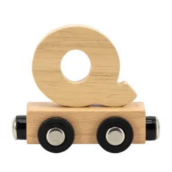 Lettre "Q" en bois pour train