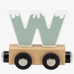 Lettre "W" en bois pour train coloré