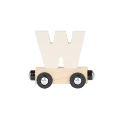 Lettre "W " wagon en bois - blanc