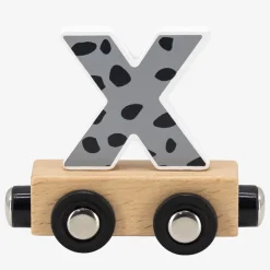 Lettre "X" en bois pour train coloré