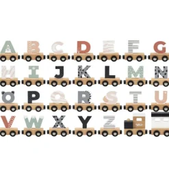 Lettre "X" en bois pour train coloré