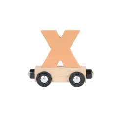 Lettre "X " wagon en bois - marron