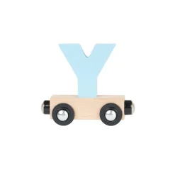 Lettre "Y" wagon en bois - bleu