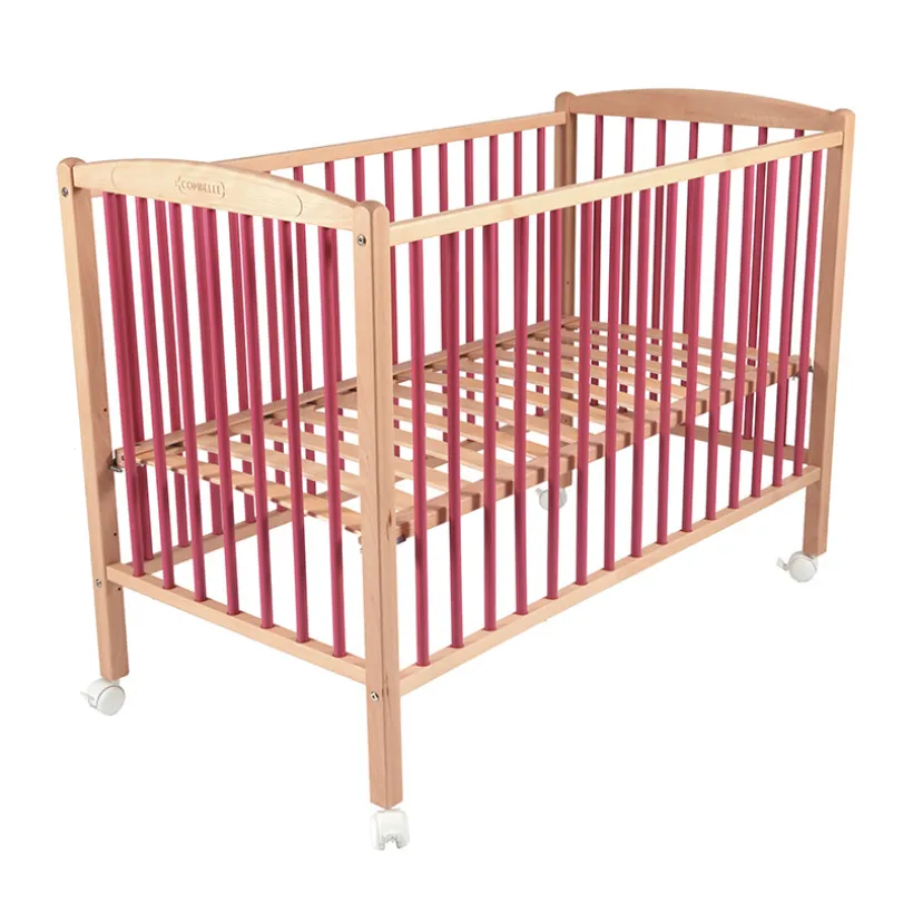 Lit Arthur 60 x 120 cm avec roulettes – Hybride Fuschia