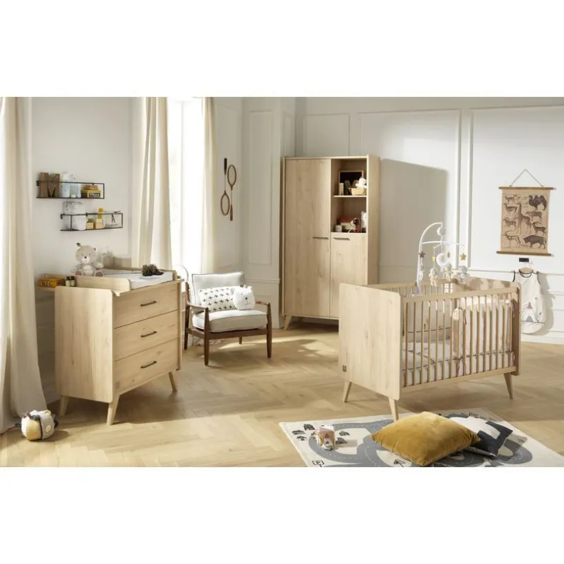 Lit bébé Arty 60x120 cm - Chêne Suave