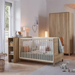 Lit bébé transformable 70 x 140 Calypso chêne du bocage