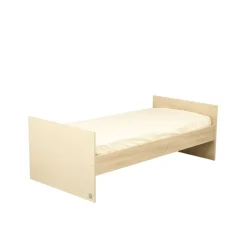 Lit bébé transformable 120 x 60 cm Mélinée aspect chêne sépia/crème