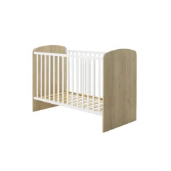 Lit bébé évolutif 70 x 140 - Basile - Châtaignier naturel et blanc
