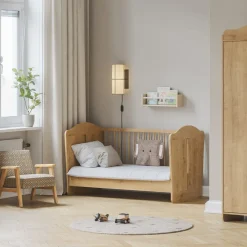 Lit bébé évolutif 70 x 140 cm Megève aspect chêne