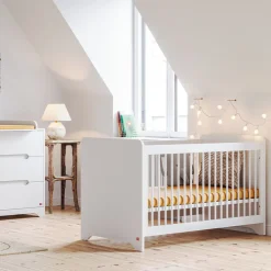 Lit bébé évolutif 70 x 140 cm Ova blanc