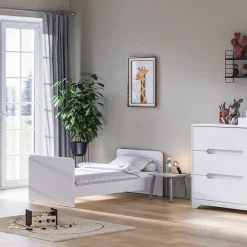Lit bébé évolutif 70 x 140 cm Ova blanc