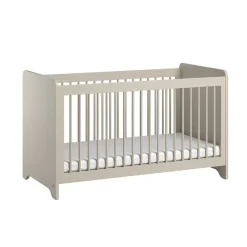 Lit bébé évolutif 70 x 140 cm Ova gris-beige