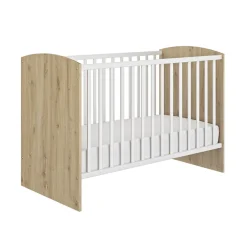 Lit bébé 60x120 cm Arthur - Blanc/Chêne