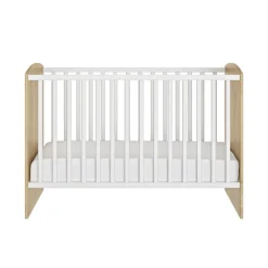 Lit bébé 60x120 cm Arthur - Blanc/Chêne