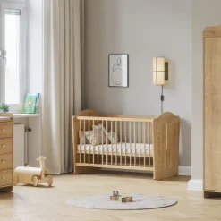 Lit bébé 60 x 120 cm à bascule Megève aspect chêne