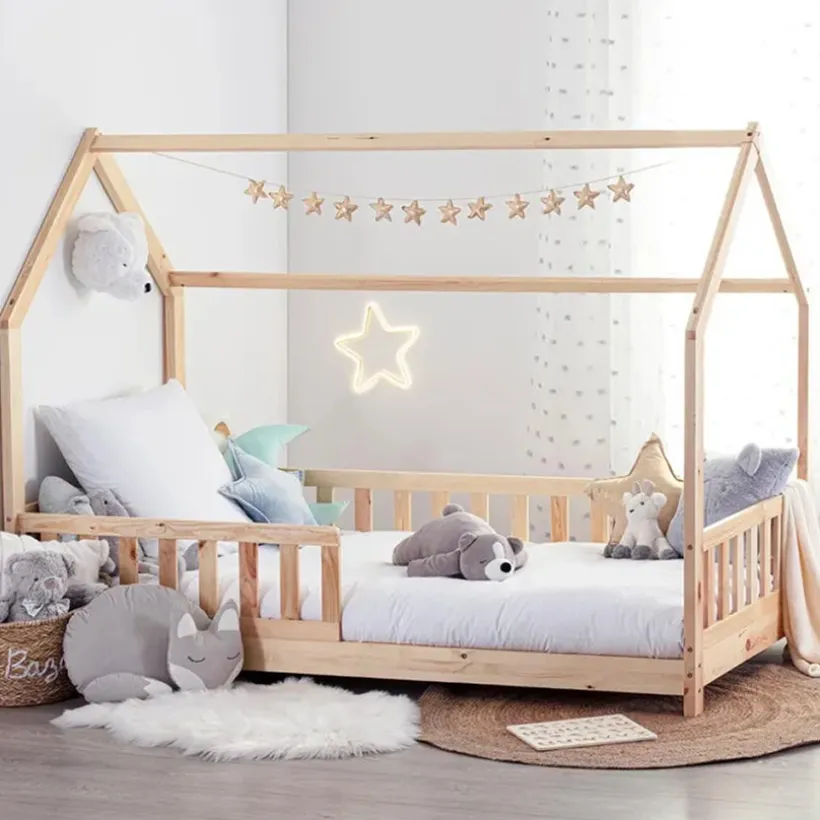 Lit cabane Bosco 90 x 190 cm - Bois naturel