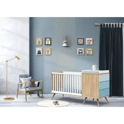 Lit combiné évolutif Seventies 60 x 120 cm - Bleu