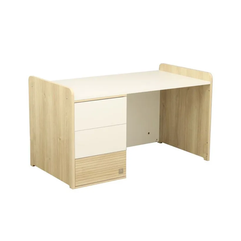 Lit combiné évolutif 70 x 140 cm + commode à langer Paloma aspect chêne sépia/blanc