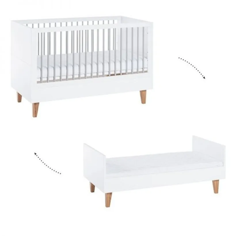 Lit Concept 70 x 140 cm - Blanc / Gris
