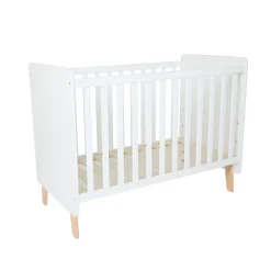 Lit de bébé à barreaux en bois blanc Noah 2.0 60x120 cm