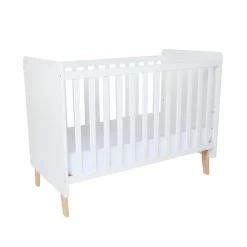 Lit de bébé à barreaux en bois blanc Noah 2.0 60x120 cm