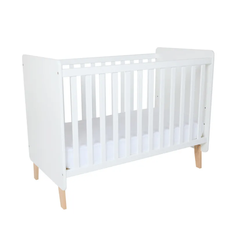 Lit de bébé à barreaux en bois blanc Noah 2.0 60x120 cm