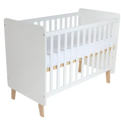 Lit de bébé à barreaux en bois blanc Noah 2.0 60x120 cm