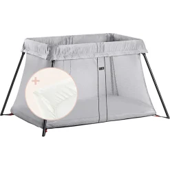 Lit parapluie Light + drap housse - Argent