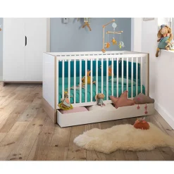 Lit évolutif Lilo avec 2 pans 70x140 cm - Blanc