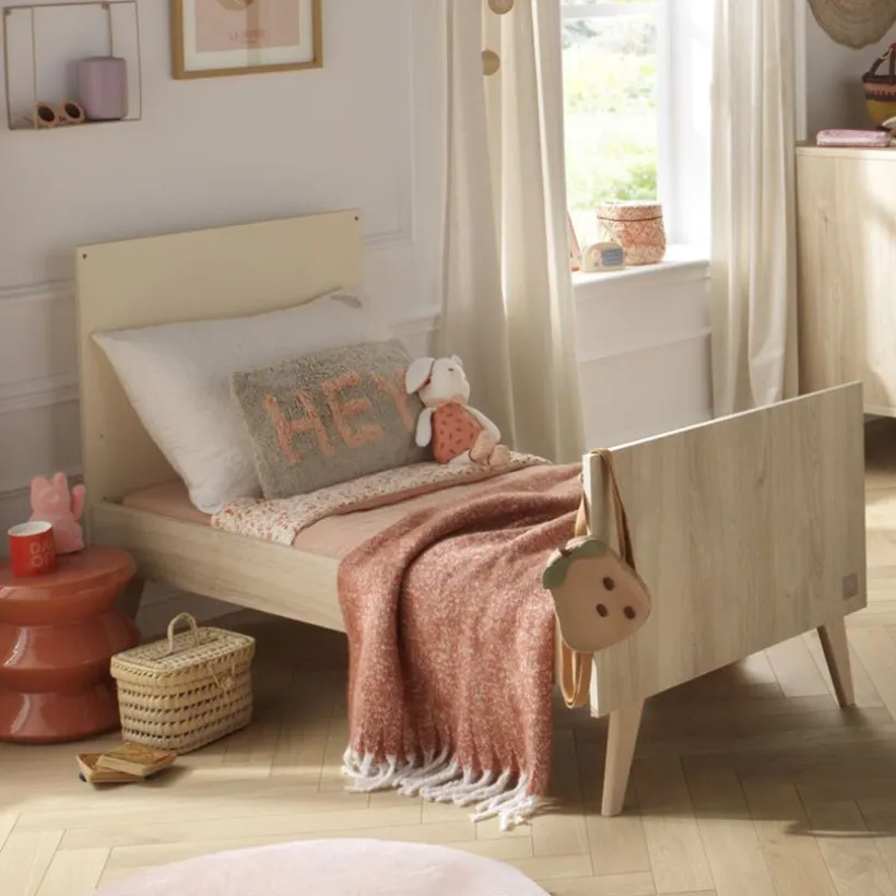 Lit évolutif Little Big Bed 140 x 70 cm Méliné aspect chêne sépia/crème