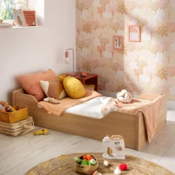 Lit évolutif Little Big Bed 140 x 70 cm Vanille aspect chêne miel/meringue