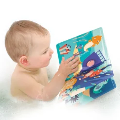Livre de bain avec ses 5 marionnettes d'animaux marins