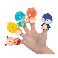 Livre de bain avec ses 5 marionnettes d'animaux marins